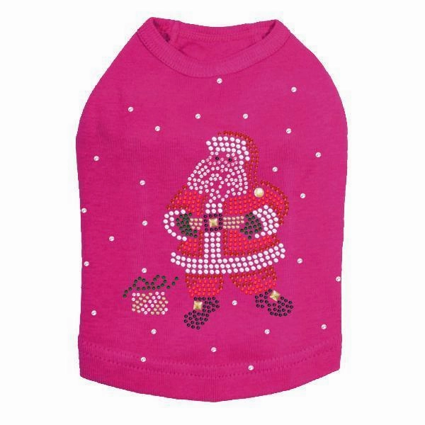 Santa With Snowflakes Rhinestone Dog Tank