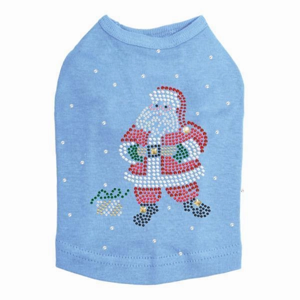 Santa With Snowflakes Rhinestone Dog Tank