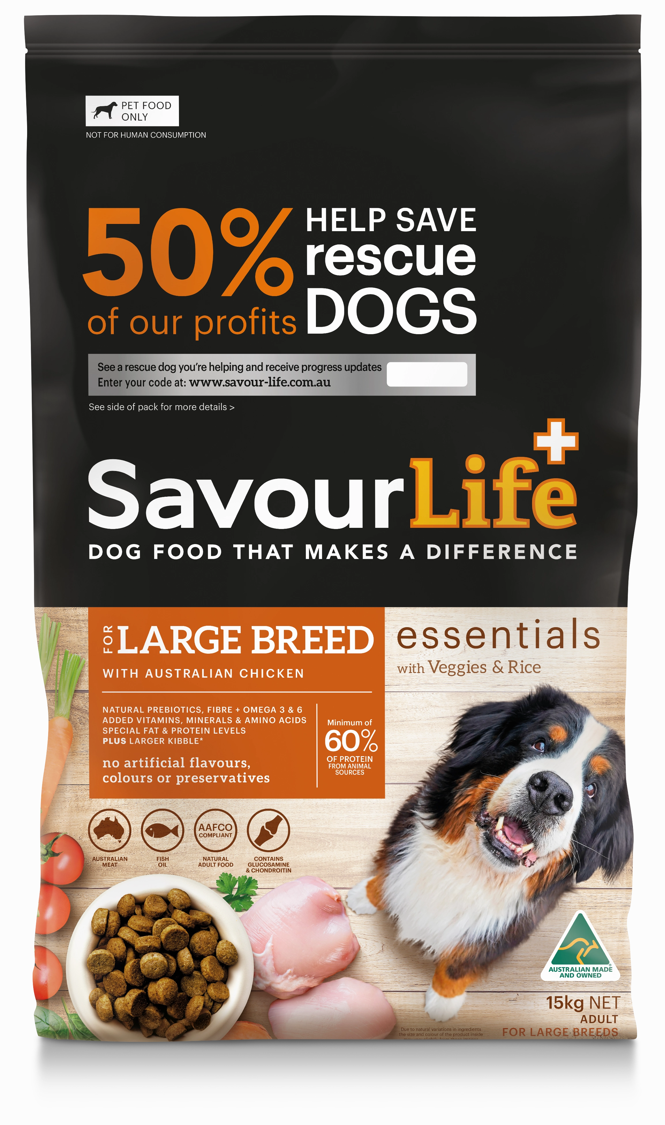 SavourLife - Essentials Chicken Large Breed Dog Dry Food (15kg)