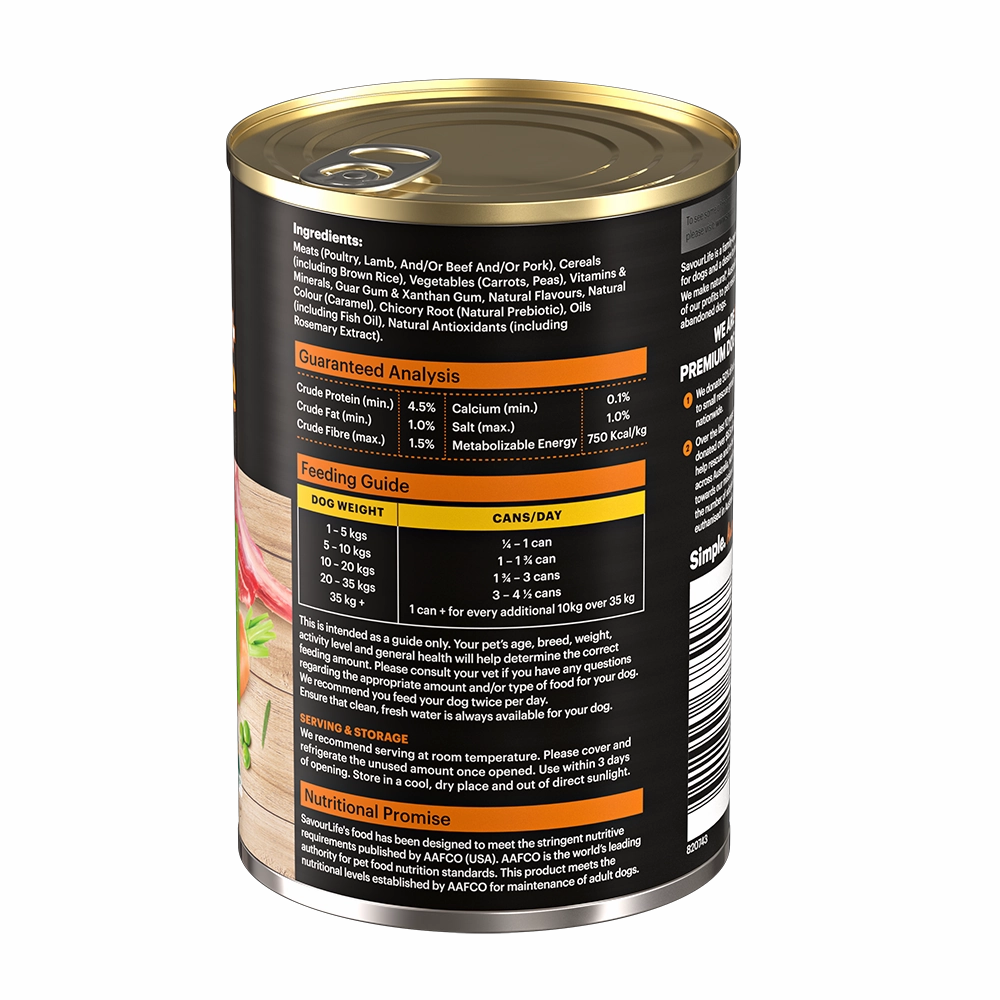 SavourLife - Essentials Lamb with Vegetables & Rice Dog Wet Food (400g)