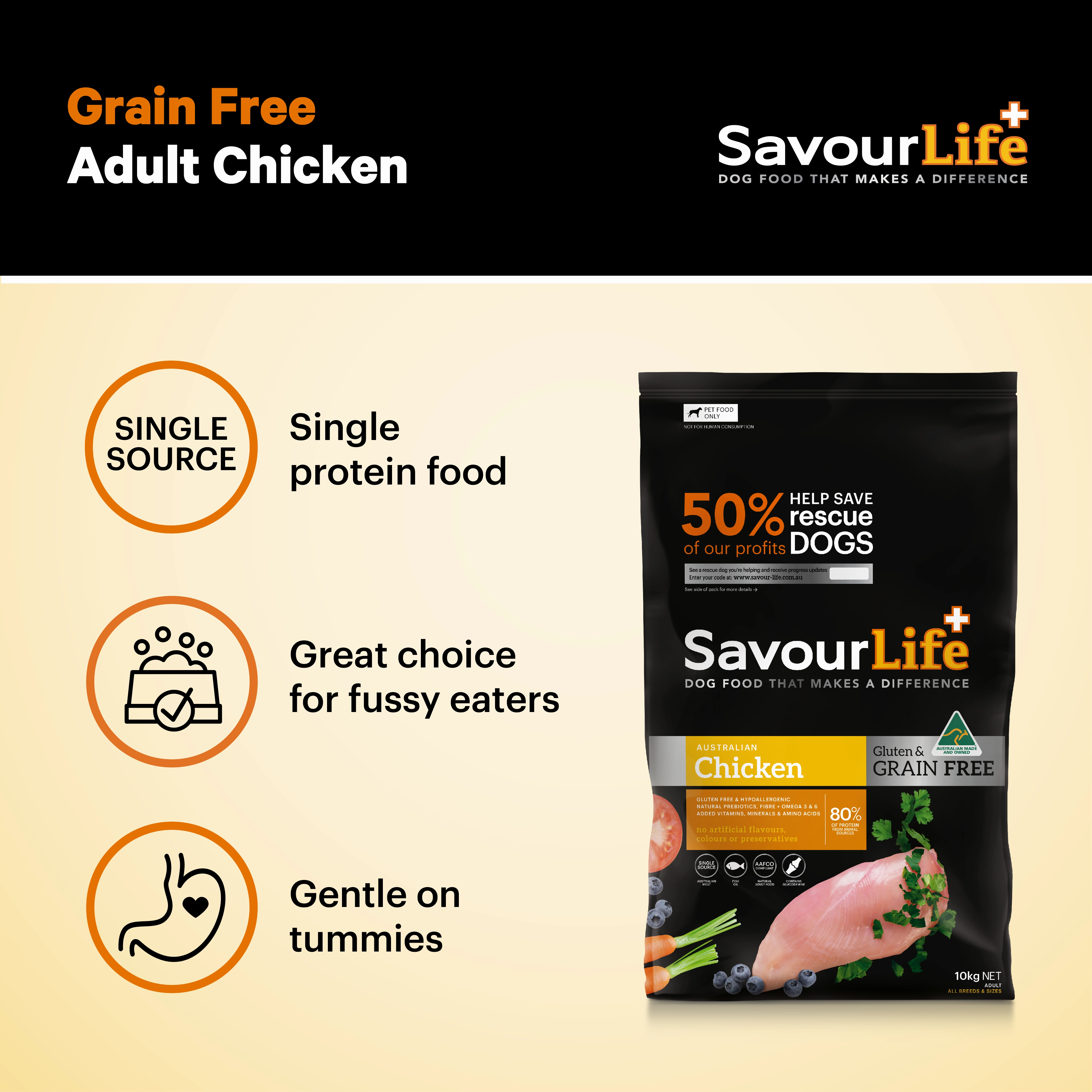 SavourLife - Grain Free Chicken Dog Dry Food (10kg)