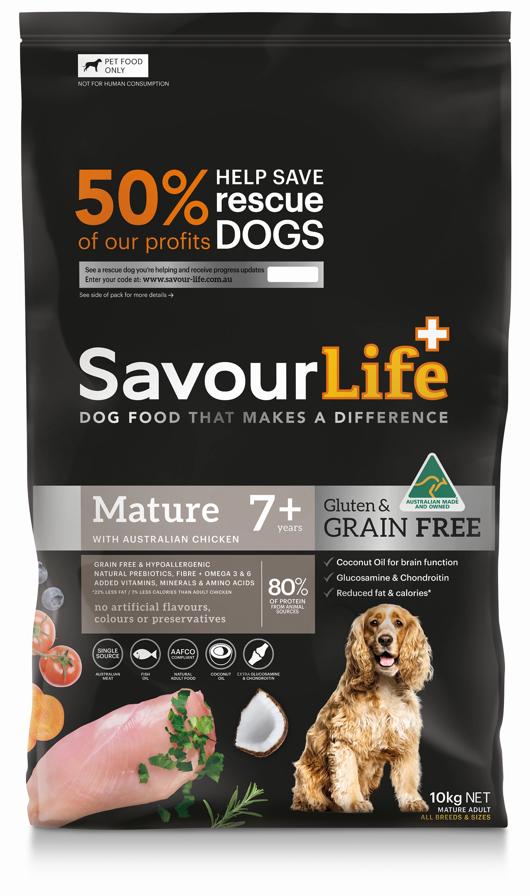 SavourLife - Grain Free Chicken Mature 7  Dog Dry Food (10kg)