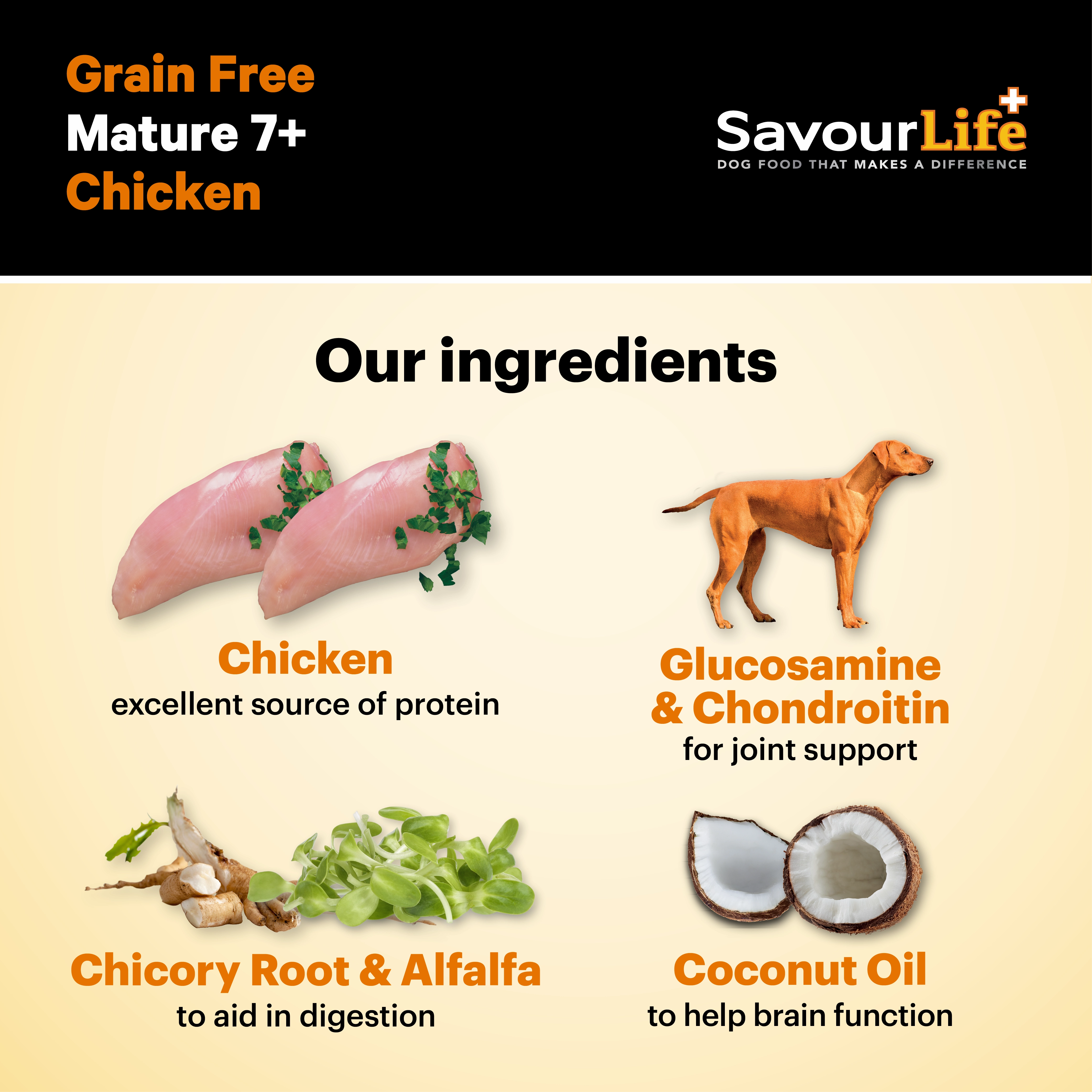 SavourLife - Grain Free Chicken Mature 7  Dog Dry Food (10kg)
