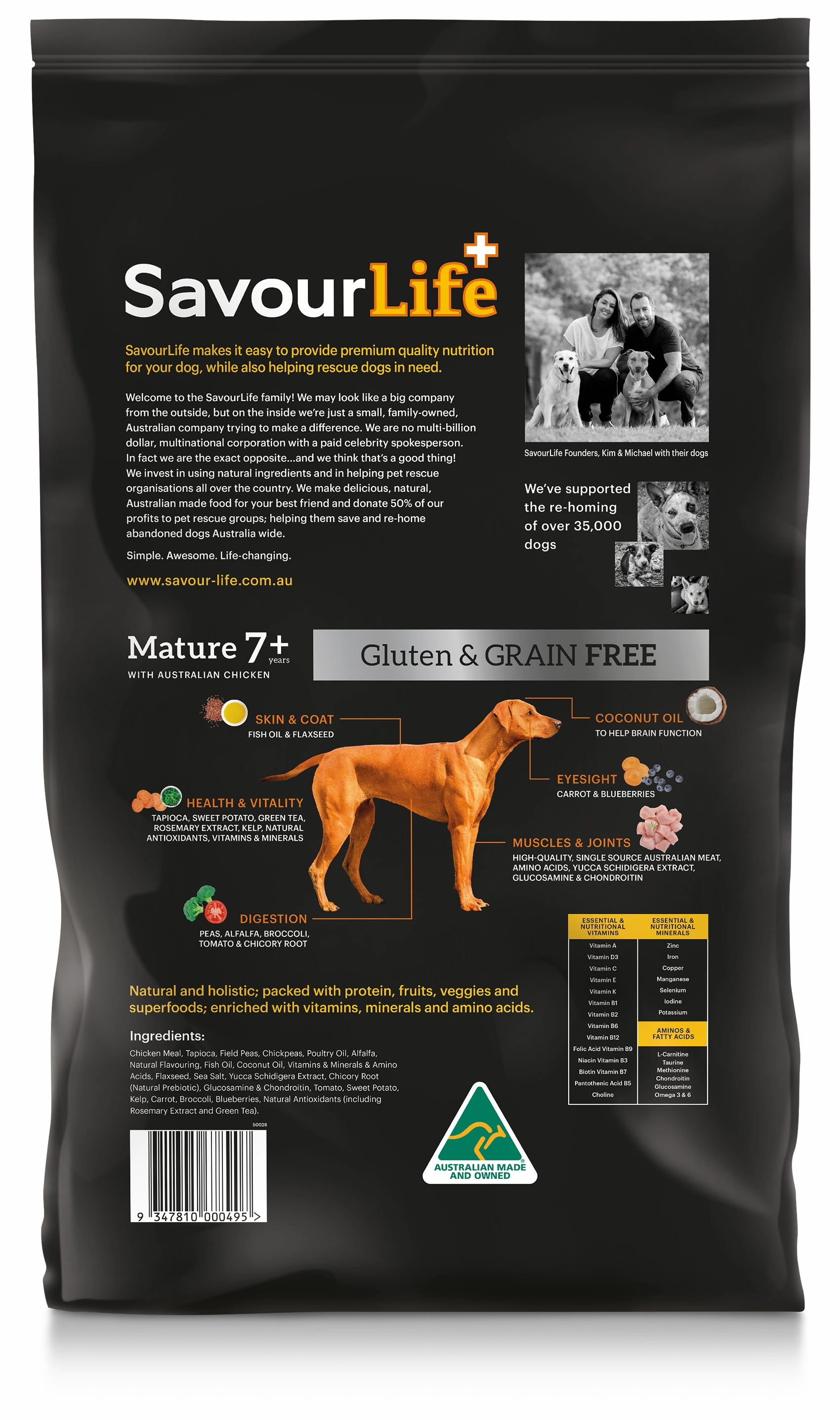 SavourLife - Grain Free Chicken Mature 7  Dog Dry Food (10kg)