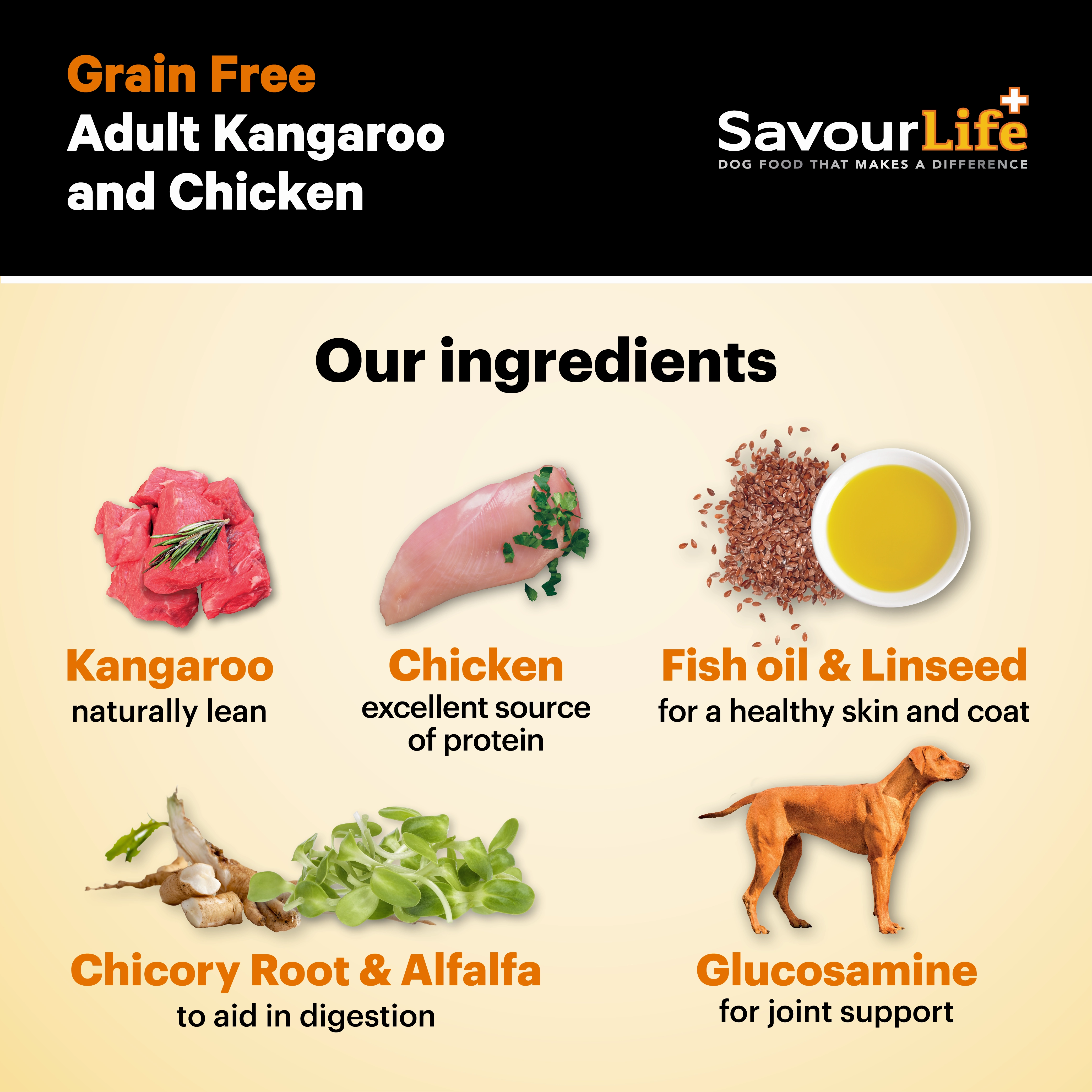 SavourLife - Grain Free Kangaroo & Chicken Dog Dry Food (2.5kg)