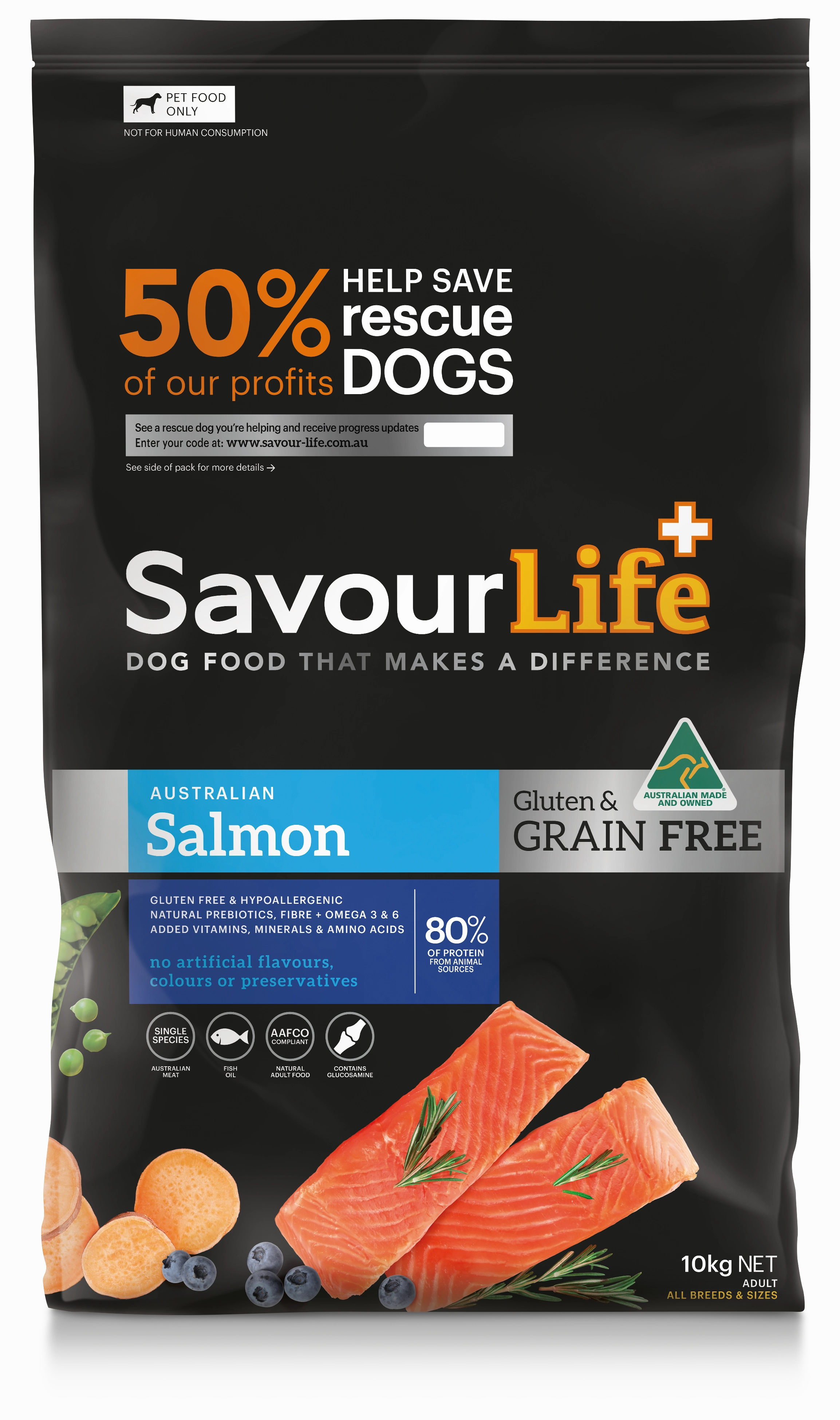 SavourLife - Grain Free Salmon Dog Dry Food (10kg)
