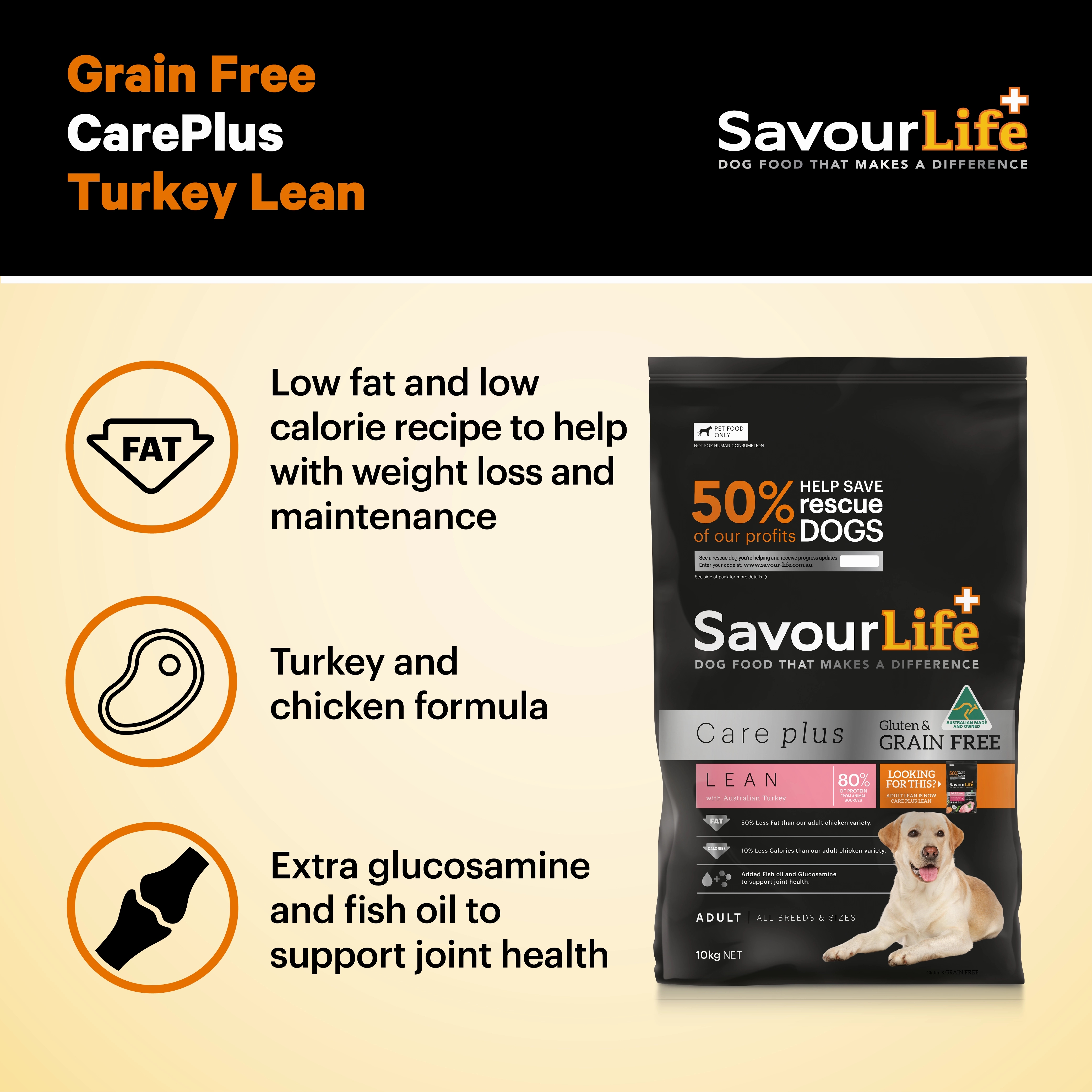 SavourLife - Grain Free Turkey CarePlus Lean Dog Dry Food (2.5kg)