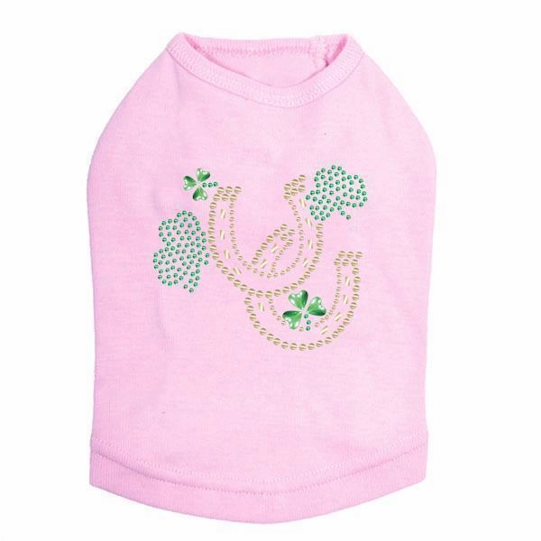 Shamrocks And Horseshoes Rhinestone Dog Tank