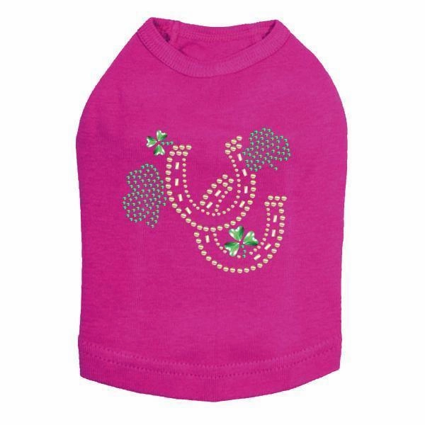 Shamrocks And Horseshoes Rhinestone Dog Tank