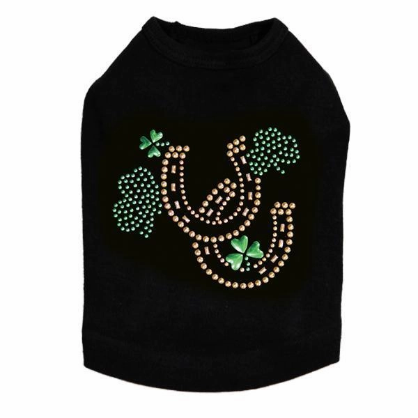 Shamrocks And Horseshoes Rhinestone Dog Tank