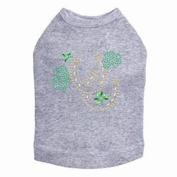 Shamrocks And Horseshoes Rhinestone Dog Tank