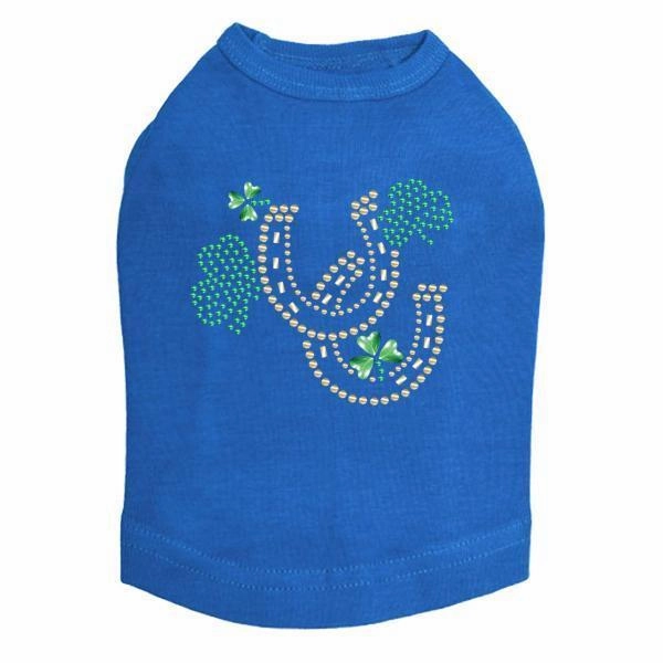Shamrocks And Horseshoes Rhinestone Dog Tank