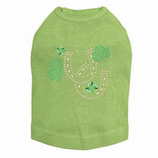 Shamrocks And Horseshoes Rhinestone Dog Tank
