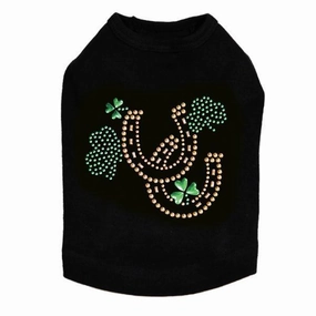 Shamrocks And Horseshoes Rhinestone Dog Tank