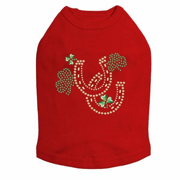 Shamrocks And Horseshoes Rhinestone Dog Tank