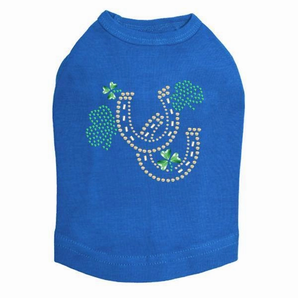 Shamrocks And Horseshoes Rhinestone Dog Tank