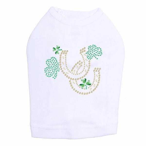 Shamrocks And Horseshoes Rhinestone Dog Tank