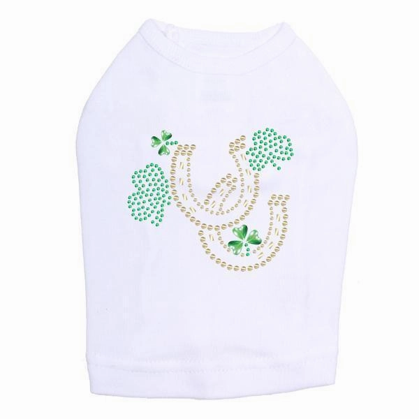 Shamrocks And Horseshoes Rhinestone Dog Tank