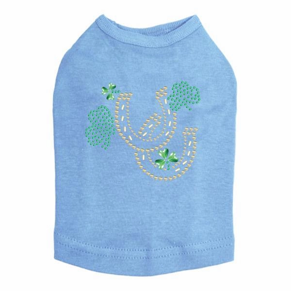 Shamrocks And Horseshoes Rhinestone Dog Tank