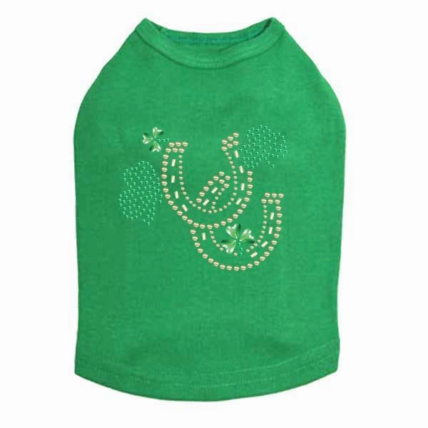 Shamrocks And Horseshoes Rhinestone Dog Tank