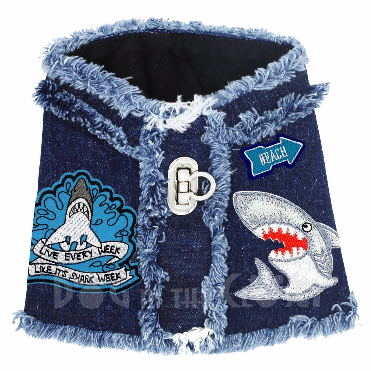 Shark Attack Denim Harness Vest in 3 Colors