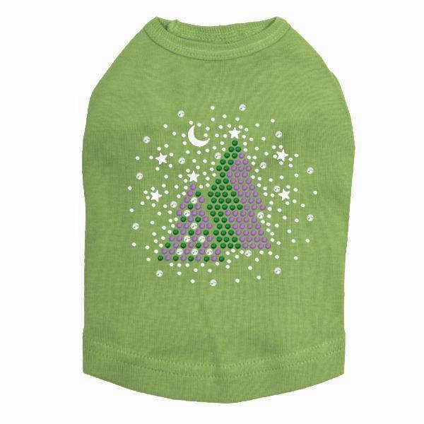 Silent Night Rhinestone Dog Tank