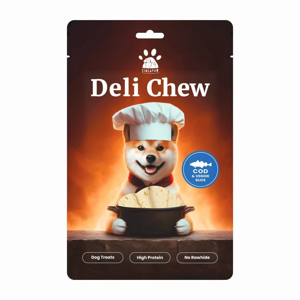 Singapaw Dog Deli Chew Cod & Veggie Slice 120g