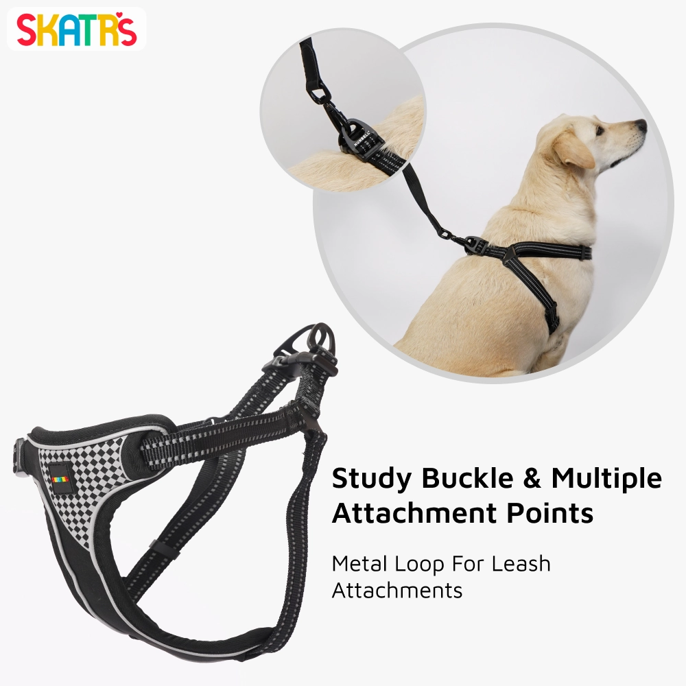 Skatrs Adventure in Style & Comfort Eclipse Padded Harness for Dogs (Black)