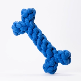 Skatrs Bone Shaped Rope Chew Toy for Dogs and Cats (Royal Blue)