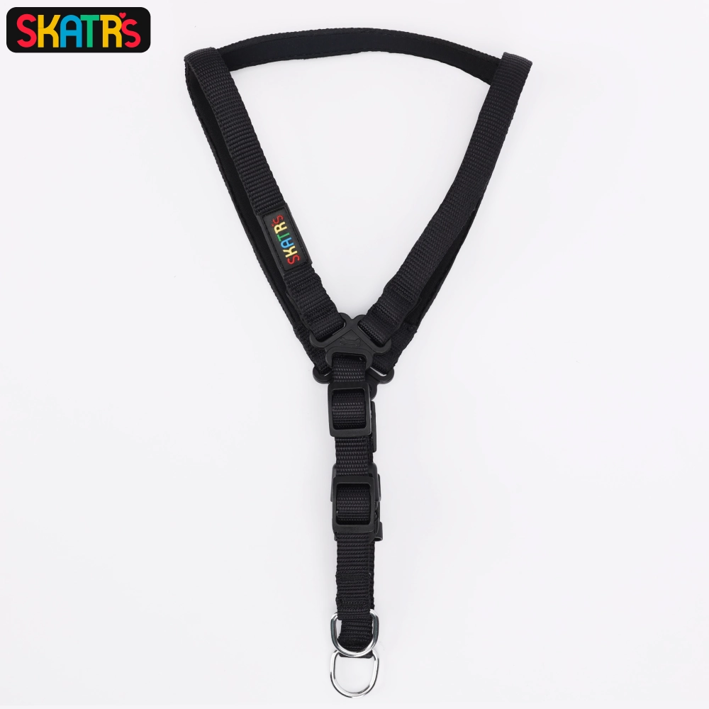 Skatrs Padded Nylon Y Harness for Dogs & Cats (Black)