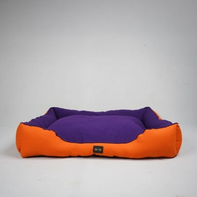 Skatrs Square Shaped bed for Dogs & Cats (Orange/Purple)