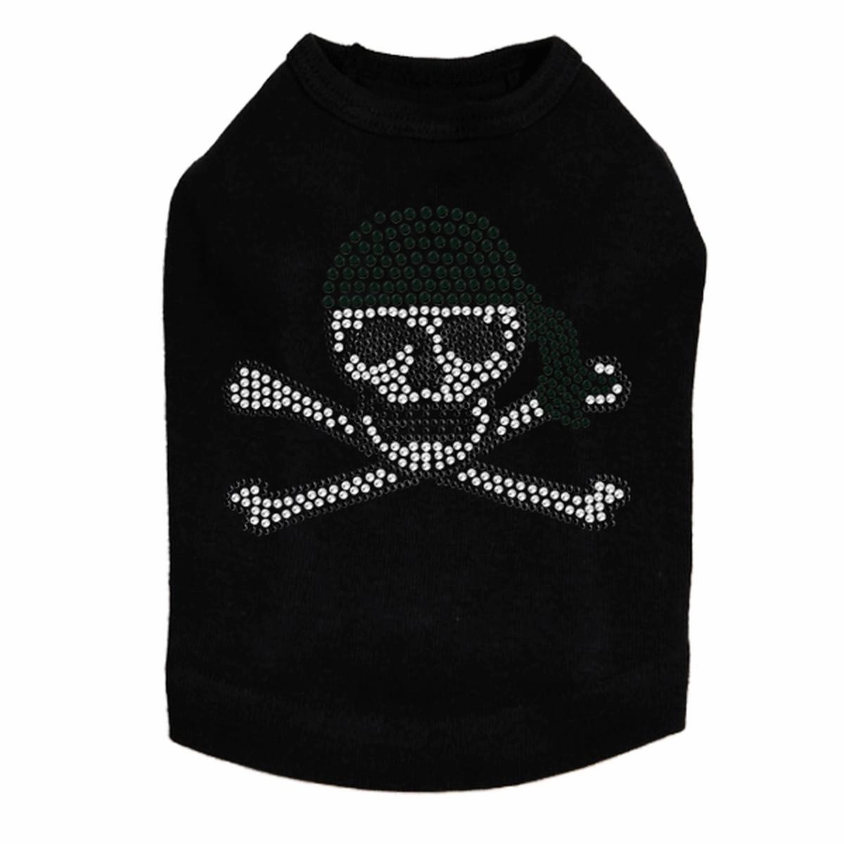 Skull Black Bandana Rhinestone Dog Tank