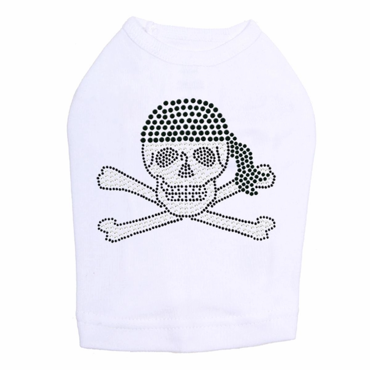Skull Black Bandana Rhinestone Dog Tank
