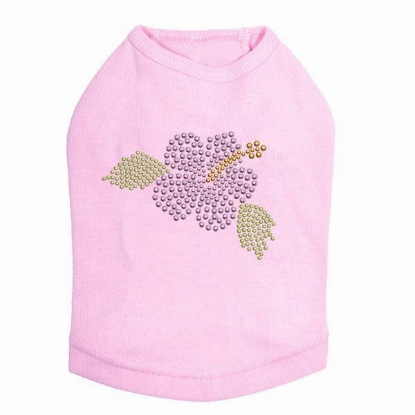 Small Light Pink Hibiscus Rhinestone Dog Tank