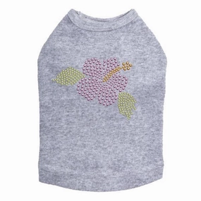 Small Light Pink Hibiscus Rhinestone Dog Tank
