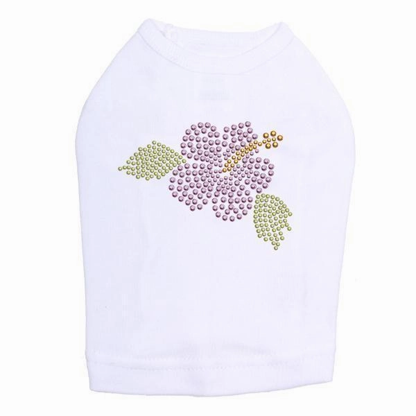 Small Light Pink Hibiscus Rhinestone Dog Tank