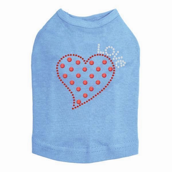 Small Love Polka Dot Heart Rhinestone Dog Tank