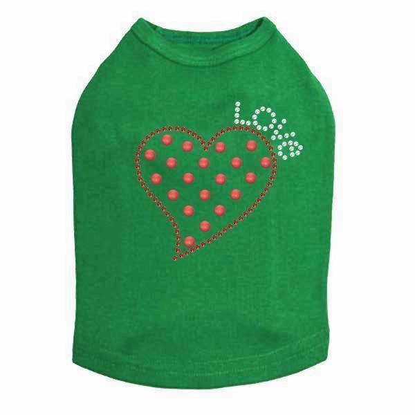 Small Love Polka Dot Heart Rhinestone Dog Tank