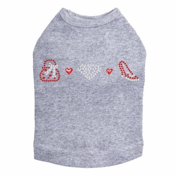 Small Purse And Shoe Rhinestone Dog Tank