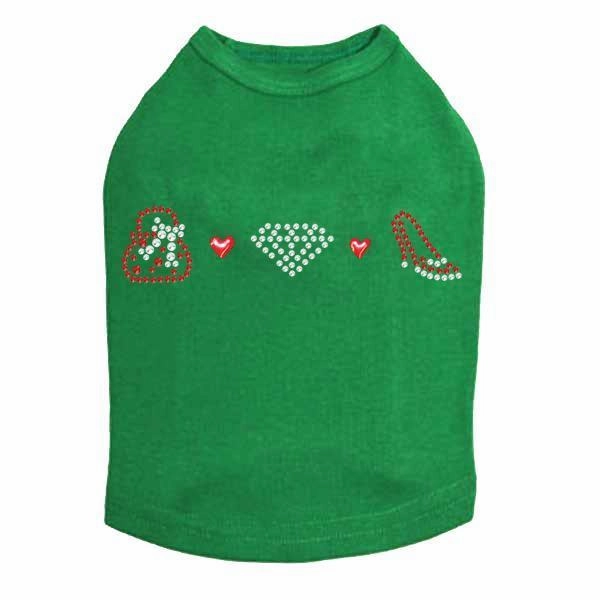 Small Purse And Shoe Rhinestone Dog Tank