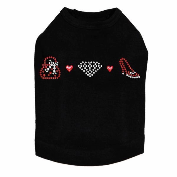 Small Purse And Shoe Rhinestone Dog Tank