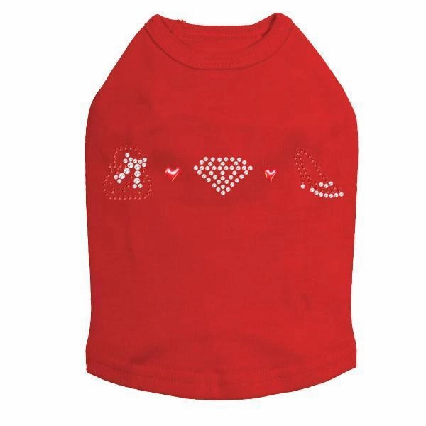 Small Purse And Shoe Rhinestone Dog Tank