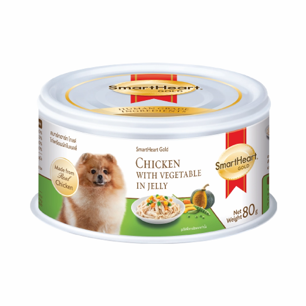 SmartHeart Dog Can Gold Chicken with Vegetable in Jelly 80g
