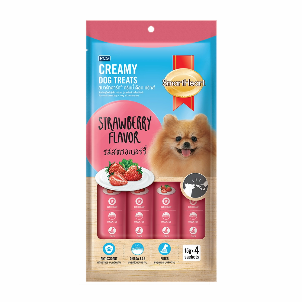 SmartHeart Dog Creamy Treats Strawberry Flavor 15g x 4