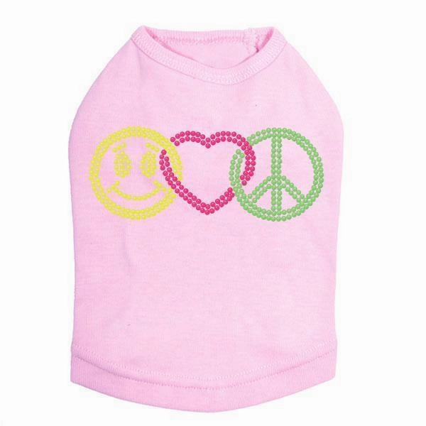 Smiley Face Rhinestone Dog Tank