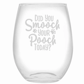 Smooch Your Pooch Stemless Wine Glasses, Set Of 4