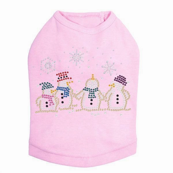 Snowman Family Rhinestone Dog Tank