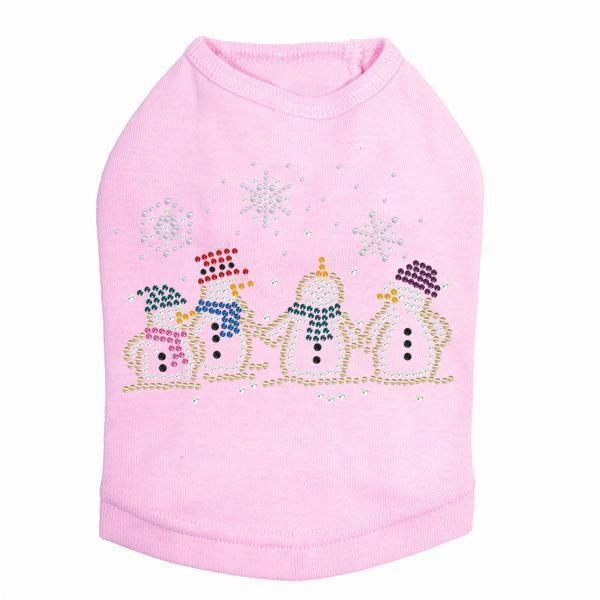 Snowman Family Rhinestone Dog Tank