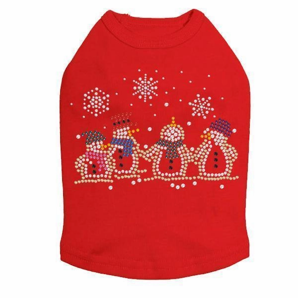Snowman Family Rhinestone Dog Tank