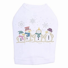 Snowman Family Rhinestone Dog Tank